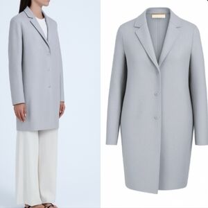 Harris Wharf London Ice Gray Blue Wool Cocoon Coat | 38 IT